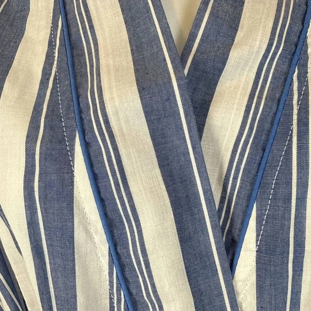 VTG Pierre Cardin NWT Robe One Size Striped Blue White Deadstock Sibleys Tag